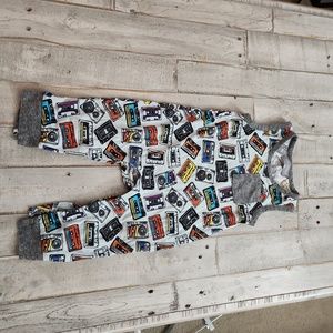 Miki Miette gray vintage cassette romper